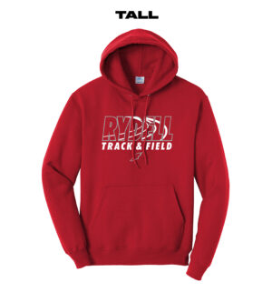 Rydell Track Field Unisex Tall Basic Hooded Sweatshirt-Red
